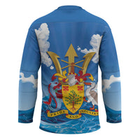 Barbados Independence Day Hockey Jersey Gold Trident and Flying Fish - Wonder Print Shop