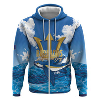 Barbados Independence Day Hoodie Gold Trident and Flying Fish - Wonder Print Shop
