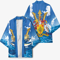 Barbados Independence Day Kimono Gold Trident and Flying Fish - Wonder Print Shop