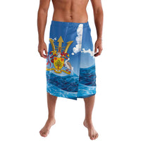 Barbados Independence Day Lavalava Gold Trident and Flying Fish - Wonder Print Shop