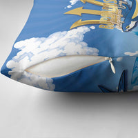 Barbados Independence Day Pillow Cover Gold Trident and Flying Fish - Wonder Print Shop