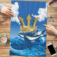 Barbados Independence Day Puzzle Gold Trident and Flying Fish - Wonder Print Shop