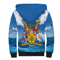 Barbados Independence Day Sherpa Hoodie Gold Trident and Flying Fish - Wonder Print Shop