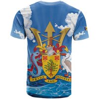 Barbados Independence Day T Shirt Gold Trident and Flying Fish - Wonder Print Shop