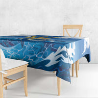 Barbados Independence Day Tablecloth Gold Trident and Flying Fish - Wonder Print Shop