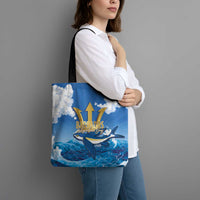 Barbados Independence Day Tote Bag Gold Trident and Flying Fish - Wonder Print Shop