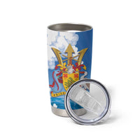 Barbados Independence Day Tumbler Cup Gold Trident and Flying Fish - Wonder Print Shop