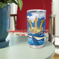 Barbados Independence Day Tumbler Cup Gold Trident and Flying Fish - Wonder Print Shop