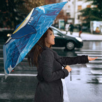 Barbados Independence Day Umbrella Gold Trident and Flying Fish - Wonder Print Shop