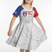 Cuba Football 2026 Custom Kid Short Sleeve Dress Vamos Los Leones del Caribe