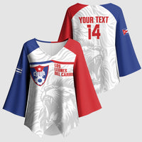 Cuba Football 2026 Custom Kimono Sleeve Blouse Vamos Los Leones del Caribe