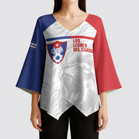 Cuba Football 2026 Custom Kimono Sleeve Blouse Vamos Los Leones del Caribe