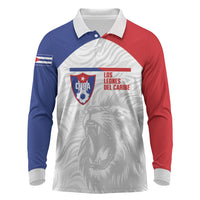 Cuba Football 2026 Custom Long Sleeve Polo Shirt Vamos Los Leones del Caribe