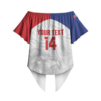 Cuba Football 2026 Custom Off Shoulder Wrap Waist Top Vamos Los Leones del Caribe