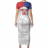 Cuba Football 2026 Custom Short Sleeve Bodycon Dress Vamos Los Leones del Caribe