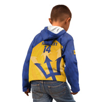 Barbados Football 2026 Custom Kid Hoodie Go Bajan Tridents