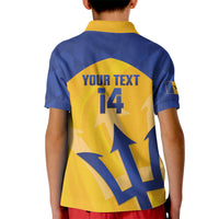 Barbados Football 2026 Custom Kid Polo Shirt Go Bajan Tridents