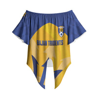 Barbados Football 2026 Custom Off Shoulder Wrap Waist Top Go Bajan Tridents