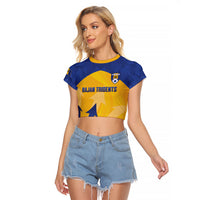 Barbados Football 2026 Custom Raglan Cropped T Shirt Go Bajan Tridents