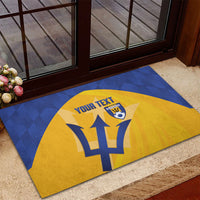 Barbados Football 2026 Custom Rubber Doormat Go Bajan Tridents