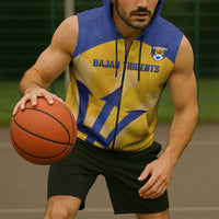 Barbados Football 2026 Custom Sleeveless Zip Hoodie Go Bajan Tridents