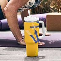 Barbados Football 2026 Custom Tumbler With Handle Go Bajan Tridents