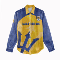 Barbados Football 2026 Custom Women Casual Shirt Go Bajan Tridents