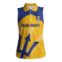 Barbados Football 2026 Custom Women Sleeveless Polo Shirt Go Bajan Tridents
