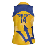 Barbados Football 2026 Custom Women Sleeveless Polo Shirt Go Bajan Tridents