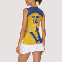 Barbados Football 2026 Custom Women Sleeveless Polo Shirt Go Bajan Tridents