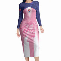 Bermuda Football 2026 Custom Long Sleeve Bodycon Dress Go Gombey Warriors