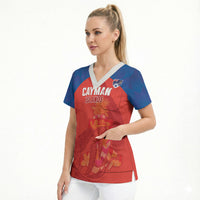 Cayman Islands Football 2026 Custom Scrub Top Sea Turtle Coat Of Arms Style