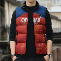 Cayman Islands Football 2026 Custom Sleeveless Puffer Jacket Sea Turtle Coat Of Arms Style