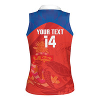 Cayman Islands Football 2026 Custom Women Sleeveless Polo Shirt Sea Turtle Coat Of Arms Style