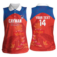 Cayman Islands Football 2026 Custom Women Sleeveless Polo Shirt Sea Turtle Coat Of Arms Style