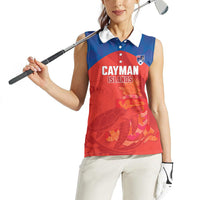 Cayman Islands Football 2026 Custom Women Sleeveless Polo Shirt Sea Turtle Coat Of Arms Style