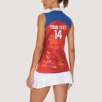 Cayman Islands Football 2026 Custom Women Sleeveless Polo Shirt Sea Turtle Coat Of Arms Style