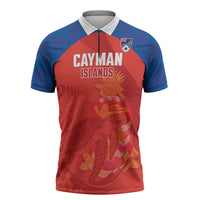 Cayman Islands Football 2026 Custom Zipper Polo Shirt Sea Turtle Coat Of Arms Style