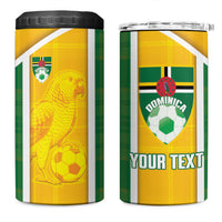 Dominica Football 2026 Custom 4 in 1 Can Cooler Tumbler Sisserou Parrot Madras Pattern