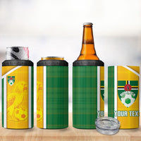 Dominica Football 2026 Custom 4 in 1 Can Cooler Tumbler Sisserou Parrot Madras Pattern