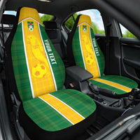 Dominica Football 2026 Custom Car Seat Cover Sisserou Parrot Madras Pattern