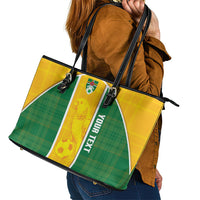 Dominica Football 2026 Custom Leather Tote Bag Sisserou Parrot Madras Pattern