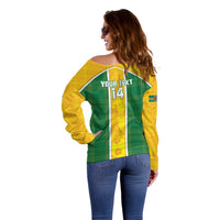 Dominica Football 2026 Custom Off Shoulder Sweater Sisserou Parrot Madras Pattern