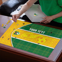Dominica Football 2026 Custom Puzzle Sisserou Parrot Madras Pattern