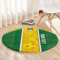 Dominica Football 2026 Custom Round Carpet Sisserou Parrot Madras Pattern