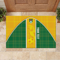 Dominica Football 2026 Custom Rubber Doormat Sisserou Parrot Madras Pattern