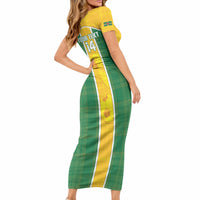Dominica Football 2026 Custom Short Sleeve Bodycon Dress Sisserou Parrot Madras Pattern