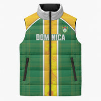 Dominica Football 2026 Custom Sleeveless Puffer Jacket Sisserou Parrot Madras Pattern