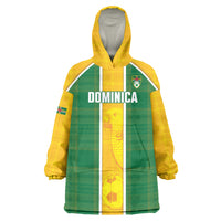 Dominica Football 2026 Custom Wearable Blanket Hoodie Sisserou Parrot Madras Pattern