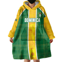 Dominica Football 2026 Custom Wearable Blanket Hoodie Sisserou Parrot Madras Pattern